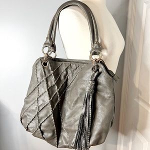 MMS Braided Faux Leather Hobo bag